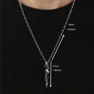 简约浮木项链男潮人霸气手工复古小众设计个性男士吊坠挂坠