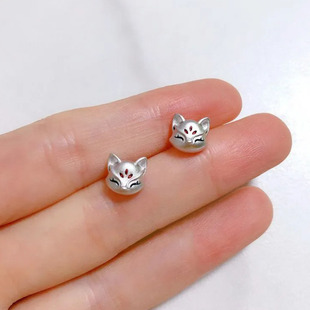 可爱凤九小狐狸耳钉 九尾狐耳环高级感小狐妖耳钉原创耳饰