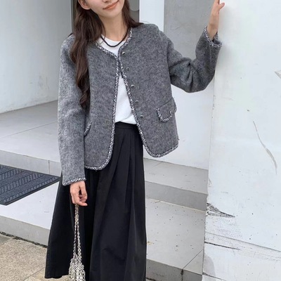 实体店级小香风短款双面羊绒大衣