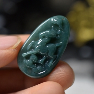 翡翠小款生肖羊吊坠 A货12生肖玉羊颈饰挂件 工厂直销送证