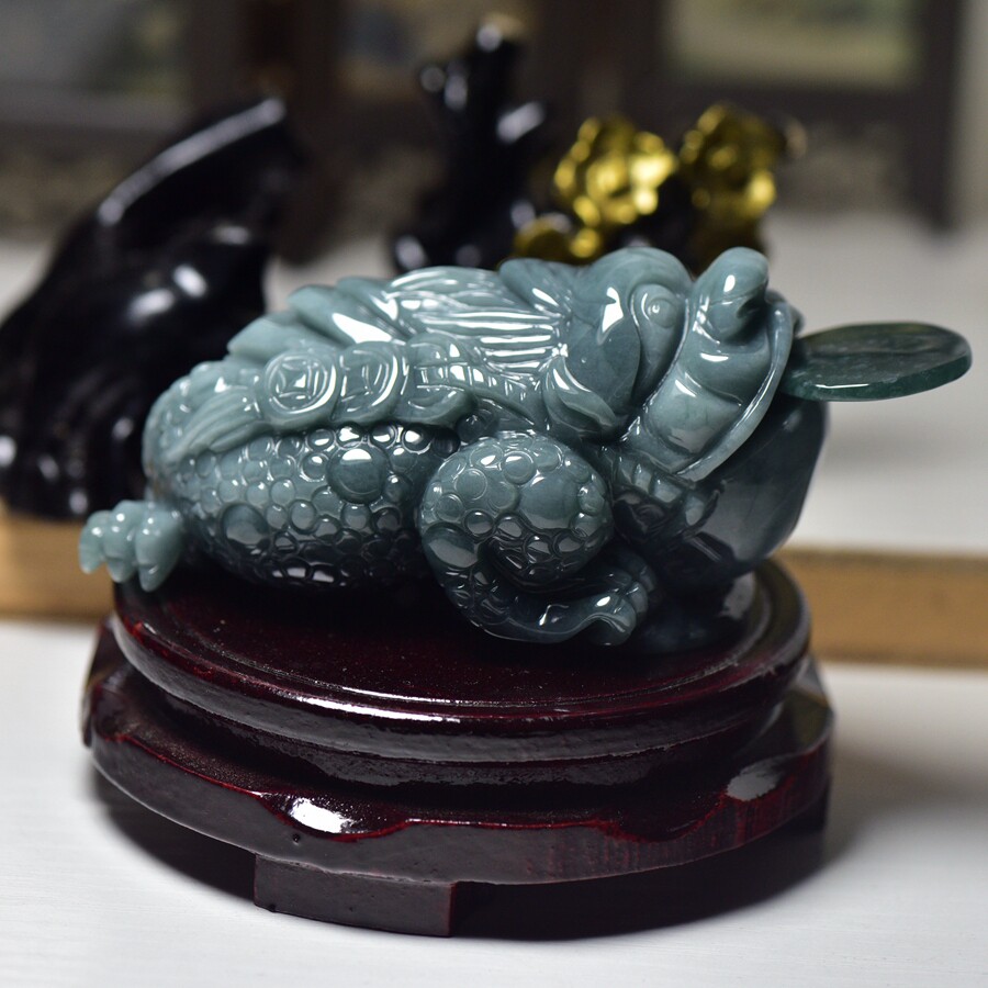 天然翡翠金蟾摆件A货招财金蟾摆件玉器三脚蟾蜍摆件带证书