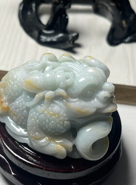 缅甸翡翠A货五毒摆件带证