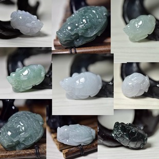 龙龟吊坠翡翠A货玉雕项链玉石男女款立体龙头龟身玉器金钱龟带证