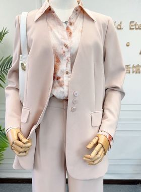 可路莎专柜241060A春秋V领西服女休闲通勤百搭西装外套