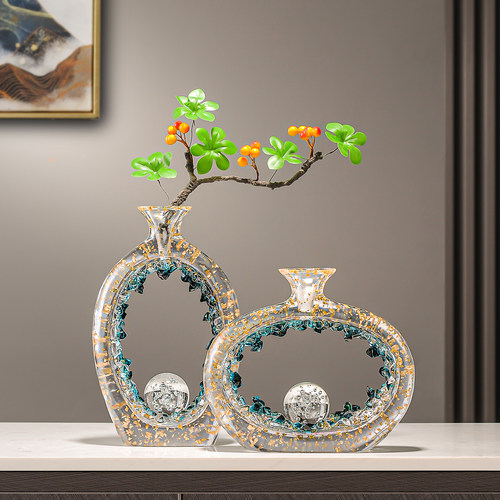 财源滚滚轻奢花瓶摆件高级感客厅