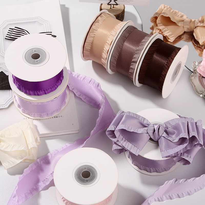 10码裙边荷叶边缎带织带花束礼盒包装DIY发饰蝴蝶结花边服装辅料