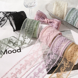 复古发饰花边蕾丝刺绣丝带发饰服装家居DIY蝴蝶结波浪边绣花织带