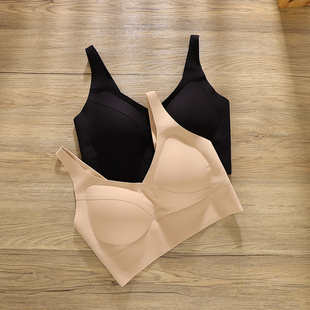 内衣女小胸聚拢收副乳防下垂女士胸罩纯色简约无痕无钢圈文胸运动