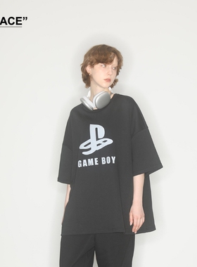 【XSPACE】AXYPAGES 新款纯棉百搭字母印花短袖t恤夏季宽松上衣