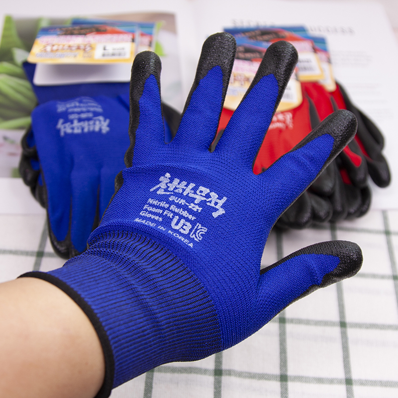 韩国进口耐磨防滑橡胶涂胶手套钓鱼干活快递打包胶皮防护劳保手套
