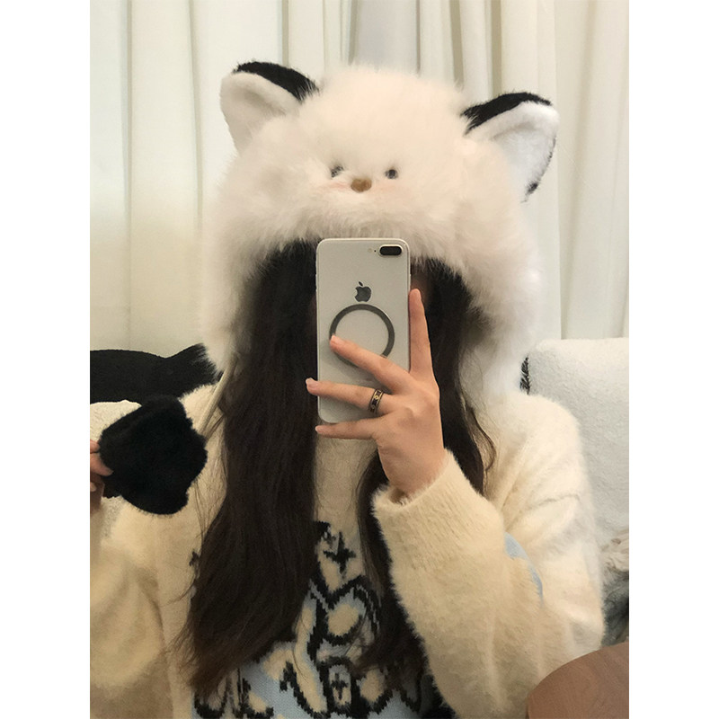 可爱甜美保暖防寒毛绒帽