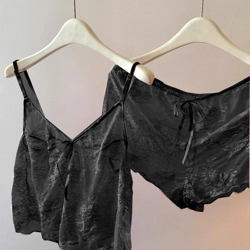 睡衣女夏季冰丝薄款吊带蕾丝花边