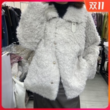 2020冬装新款韩版宽松显瘦翻领羊羔毛常规外套皮毛一体索AE1806