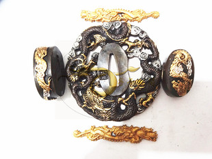 纯铜鎏金刀镡/日本武士配件/护手/精品装具