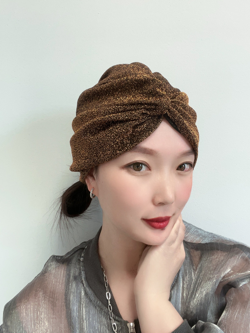 美人帽弹力蕾丝遮白发护头发穆斯帽网红款蕾丝层层帽家居帽发带帽