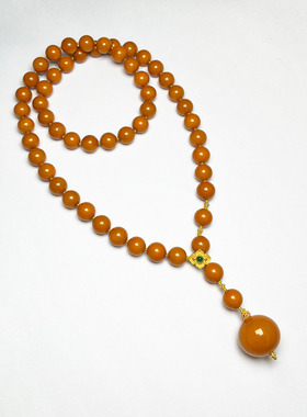 【矿姐来了】老蜡圆珠可调节Y字链H0710021-XLBZ