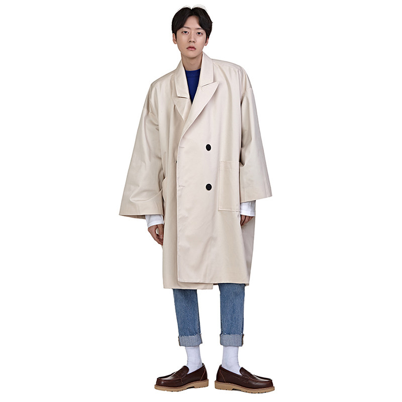 20秋季潮品时尚宽松男风衣长款宽松韩版男风衣潮男款风衣D43P140,男装风衣,星座312B-1