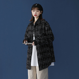 秋冬银线编织粗花呢小香风格子长袖衬衫外套情侣款D102P75，女装衬衫，星座312B-1