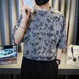 2023夏季新款社会小伙时尚破洞短袖T恤男上衣D841P50，男装T恤，星座312B-1