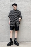 2022丝滑小众暗黑风格宽松休闲印花免烫短袖衬衫D731P55，男装衬衫，星座312B-1