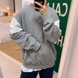 2021年圆领男装拼色卫衣男潮ins春秋款宽松2021新款潮D605P50，男装卫衣，星座312B-1