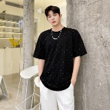 2022夏季新款烫钻小众高品质短袖T恤男打底D720P50，男装T恤，星座312B-1