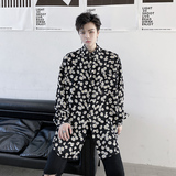 小雏菊印花衬衫男2024韩版潮流宽松高级垂感免烫休闲衬衣D680P55，男装衬衫，星座312B-1