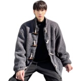 2021小众加厚立领宽松休闲冬季牛角扣羊羔毛外套D06P115，男装棉衣，星座312B-1