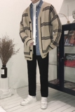 冬季潮款时尚大格子毛衣潮男款毛衣开衫百搭打底开衫毛衣D511P75，男装针织衫/毛衣，星座312B-1