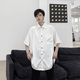 小众男士半袖宽松薄款龙纹提花仿真丝衬衫D643，男装衬衫，星座312B-1