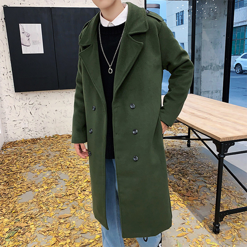 2021冬款呢大衣加长双排扣呢风衣男款拉风呢衣男外套冬装D501P135,男装毛呢大衣,星座312B-1