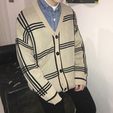 冬季潮款时尚大格子毛衣潮男款毛衣开衫百搭打底开衫毛衣D511P75，男装针织衫/毛衣，星座312B-1