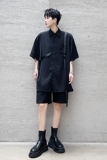 2021暗黑山本风夏季耀司中袖衬衣短袖薄款宽松潮流衬衫D728，男装衬衫，星座312B-1