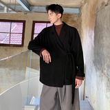 2021新款秋季上衣个性系带风衣宽松男士潮流外套D580，男装西服，星座312B-1