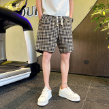 2023夏装精神小伙五分裤千鸟格提花男青年运动短裤休闲裤D845P45，男装休闲裤，星座312B-1