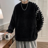 2023秋冬复古宽松重磅手工穿线马海毛针织大毛衣情侣男生D821P85，男装针织衫/毛衣，星座312B-1