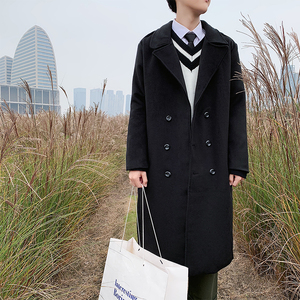 2021冬款呢大衣加长双排扣呢风衣男款拉风呢衣男外套冬装D501P135,男装毛呢大衣,星座312B-1