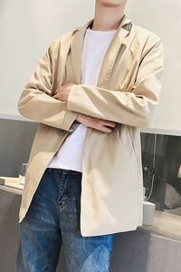 2023春款短风衣 小领短风衣 男款风衣外套休闲潮款时尚外套D90P85图片