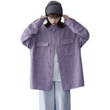 春季新款格子夹克男编织小香风潮流衬衫外套上衣D103P85，女装衬衫，星座312B-1
