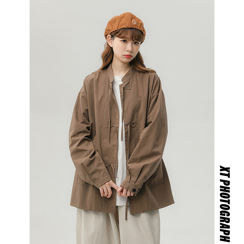 中性风2022秋季新款风纯手工系绳休闲宽松外套D788P95,女装短外套,星座312B-1