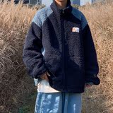 2023冬季新款百搭潮男羊羔毛棉衣宽松舒适拼色小清新外套D118P115，男装棉衣，星座312B-1