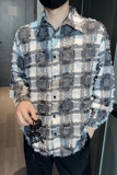 2022暗黑小众社会小伙小香风面料长袖衬衫男D792P65，男装衬衫，星座312B-1