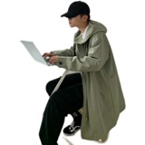 2021中长款风衣男士春秋季新款连帽休闲外套韩版宽松D632P65，男装风衣，星座312B-1