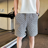 2023社会小伙轻奢高品质短裤字母提花男士休闲裤五分中裤D837P45，男装休闲裤，星座312B-1