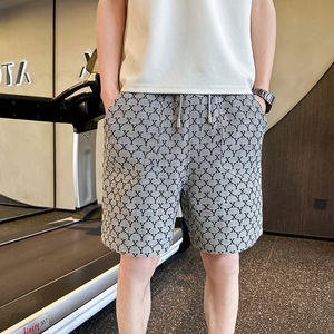 2023社会小伙轻奢高品质短裤字母提花男士休闲裤五分中裤D837P45,男装休闲裤,星座312B-1