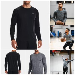 安德玛 UA长袖T恤男士圆领春秋季新款训练运动健身速干衣1328496