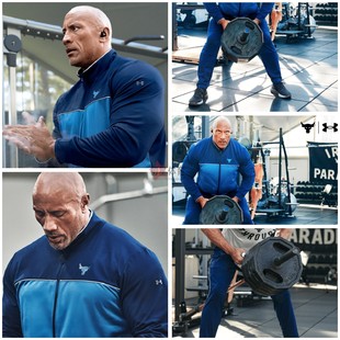 安德玛UA男子强森牛头Rock运动训练外套长裤 1357199 春秋立领新款