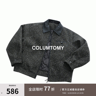 外套保暖 翻领拼色羽绒服90白鸭绒老钱风情侣短款 2025AW冬季 新款