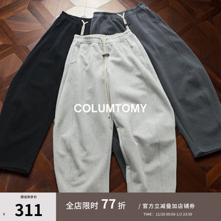 W冬季 新款 美式 子男士 2025A 弯刀休闲裤 廓形针织卫裤 侧缝结构