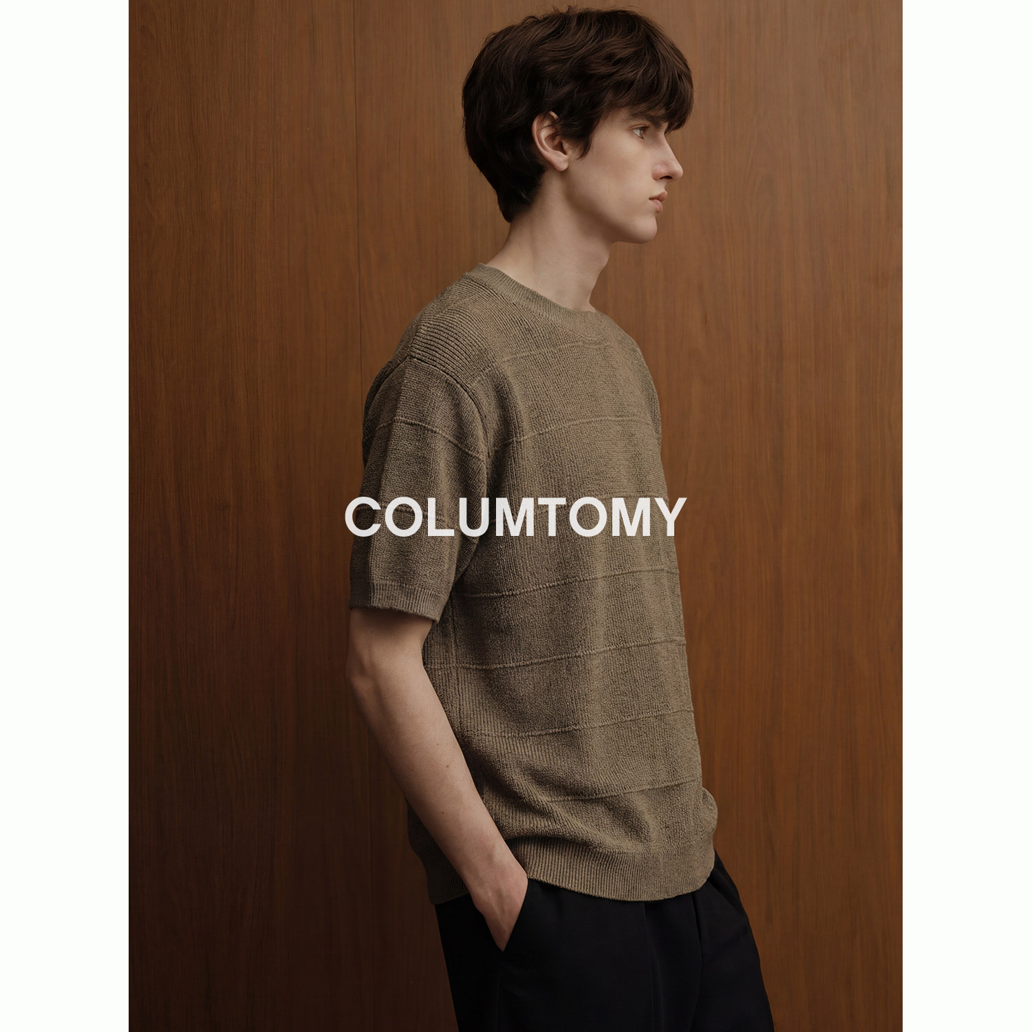 【天丝亚麻混纺】老钱风针织短袖T恤2026年夏季新款cleanfit男士